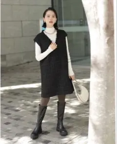 CADUNÉ ノースリーブ　ピース 38 黒