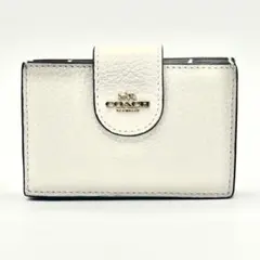 新品未使用COACH コーチ アコーディオンカードケース ホワイト マルチカラー
