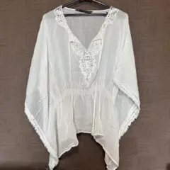 ZARA カットソー フリンジ　トップス