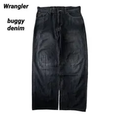 00s Wrangler buggy wide black denim XL