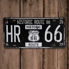 ブリキ看板 ナンバープレート HR66 ルート66 アメリカ雑貨 ビンテージ
