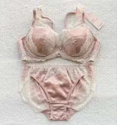 本日迄！AMOSTYLE ブラジャー E70＆ショーツ Mサイズ ピンクベージュ