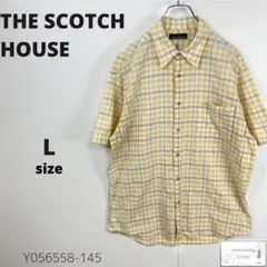 訳あり美品 THE SCOTCH HOUSE シャツ 半袖 チェック柄 コットン