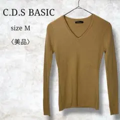 美品✨【シーディエスベーシック】長袖ニット　リブニット　ウール混　Ｖネックのサムネイル