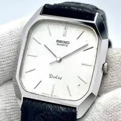 稼働 新品電池】SEIKO ドルチェ ヴィンテージ時計 さざ波文字盤