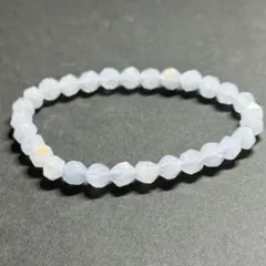 PB557 天然石 パワーストーン ブラジル産アクアマリン スターカット ブレス