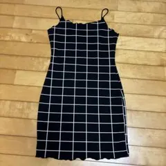 チェック柄キャミワンピース