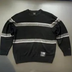 NEW ERA ニューエラ セーター ブラック×グレーボーダー Lサイズ ゴルフ