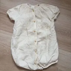H&M カバーオール　半袖ロンパース　ベビー　アイボリー