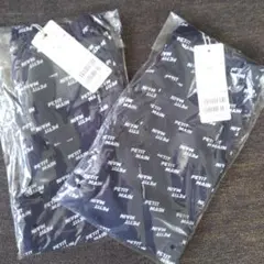 新品　プティマイン　プティプラ　BOYS 10分丈　レギンス　紺　ロゴ　英字