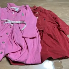 訳あり‼️ Ralph Lauren ベビー服 ピンク 赤 2点セット
