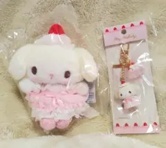 マイメロディ　いちごホイップケーキ　バッグチャームキーホルダー　２点セット