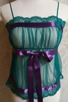 2枚 ワコール スタディオファイブ キャミソール 紫リボン 80 ベアトップ