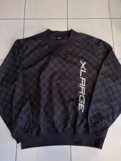美品 XLARGE CHECKER PRINTED PULLOVER 黒 M