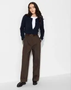 UNIQLO ユニクロ　タックワイドパンツ L ダークブラウン
