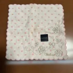 CLATHAS タオルハンカチ ドット 花刺繍