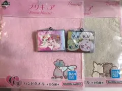 プリキュア 一番くじG賞 ハンドタオルH賞 名場面ラバーチャーム 4点セット