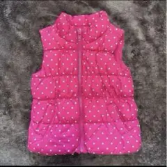 babyGap ダウンベスト ピンク 水玉 90 女の子