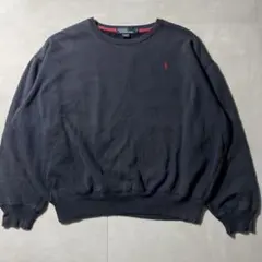 【90s•Y2K】ポロラルフローレン スウェット 鬼フェード ネイビー 短丈