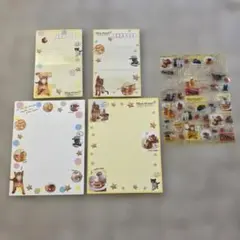 猫のイラスト レターセット　シール付き