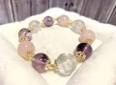 ✿極上品ラリマークンツァイトラベンダー色ブレスレット(15.8cm 