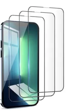 iPhone 13/13pro/14用　3枚入　保護フォルム　ガラスフィルム
