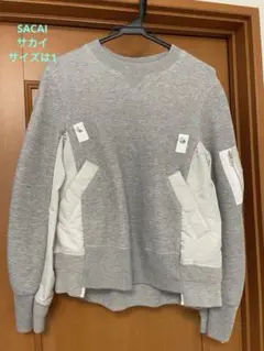 SACAI サカイ　スウェットトレーナー 異素材コンビネーション　サイズは1のサムネイル