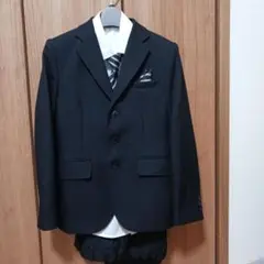 卒業式　結婚式　140 男の子　Yシャツ　ブラック スーツ