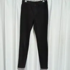 UNIQLO ストレッチ デニム風パンツ Ｌサイズ 黒 ブラック ユニクロ 古着