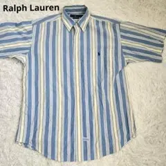 ラルフローレン　マルチストライプシャツ　ボタンダウン　ポニー刺繍　M