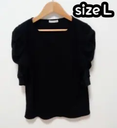 レディース　半袖　トップス　ブラック　Lサイズ　シンプル　春服