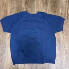 00s Healthknit フェード 半袖スウェット ナス紺 エイジング 古着 