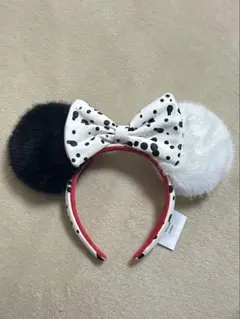 香港　ディズニー　カチューシャ　海外　101匹わんちゃん　クルエラ