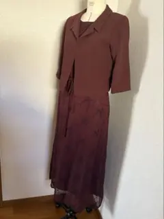 アンサンブルワンピース　ワインレッド