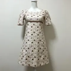 日本製　CLATHAS クレイサス　刺繍　ワンピース　半袖　夏　総柄　大人　上品のサムネイル