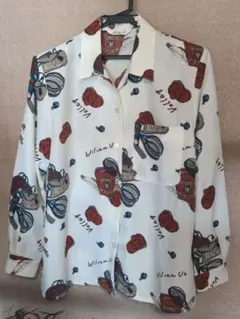 Wilson 総柄 長袖シャツ テニスモチーフ