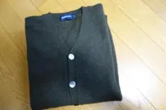 NEWYORKER ダークグリーン Vネックカーディガン美品
