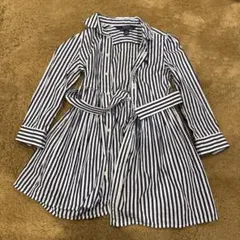 Polo Ralph Lauren ストライプ長袖シャツワンピース　紺白