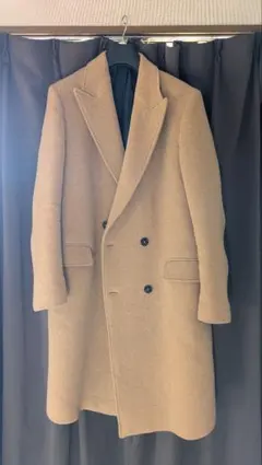 ZARA ベージュ ダブルブレスト ウールコート