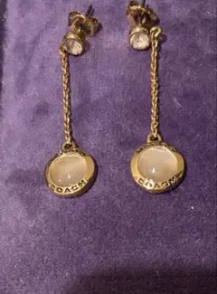 COACH クリスタルチェーンピアス