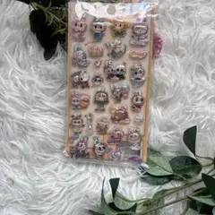 新品　ラブブ　可愛い　ガブブ　ぷっくり　3D キャラクター透明シール ぷくぷく