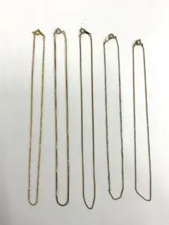 40.714【チェーン　5本セット】K18G ヴィンテージ　アンティーク