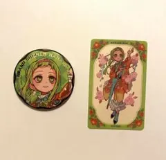 自縛少年花子くん10周記念ミュージアム 七峰桜子　缶バッジ　クリアカード