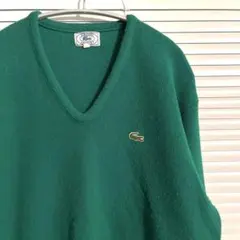 70s 80s USA製 IZOD LACOSTE アクリルセーター ニット 緑