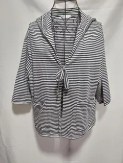 センソユニコ　YSM アウター　ショート丈　パーカー　フード付　ボーダー柄