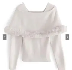 GRL ファー付きケープ風ニットトップス [an1344]