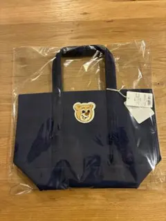 【新品】フェイラー　オールドテディ　ワッペントートバッグ　ネイビー　L