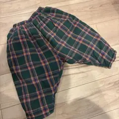 最終値下げ！韓国子供服　裏起毛　厚手　チェック柄カジュアルパンツ 110㎝