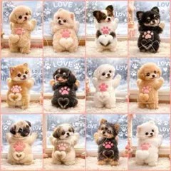 新柄‼️犬柄　12枚パネル生地　窓辺のわんこ