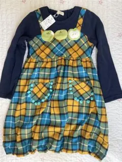【新品タグ付き】Baby Cheer りんごチェックワンピースのサムネイル